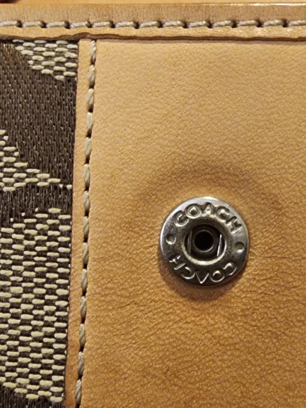 Coach Signature Canvas & Leather Wallet โ Tan/Brown - Picture 10 of 10